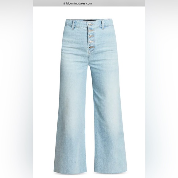Veronica Beard Grant high waist wide leg button fly Jeans light blue size 29 - Picture 2 of 16